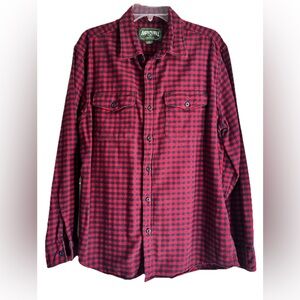 American Eagle Red and Black Plaid Flannel Shirt Men’s Size Large